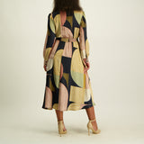 Ladies Ciarra Black/Multi Printed Dress