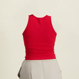LADIES NOVA FASHION RED SEAMLESS RACE TOP
