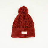 Cable Core Beanie.Pom Pom Detail.
