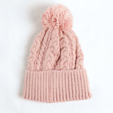 Cable Core Beanie.Pom Pom Detail.