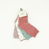 Multi 4 Pack Long Socks.Scalloped Edges.