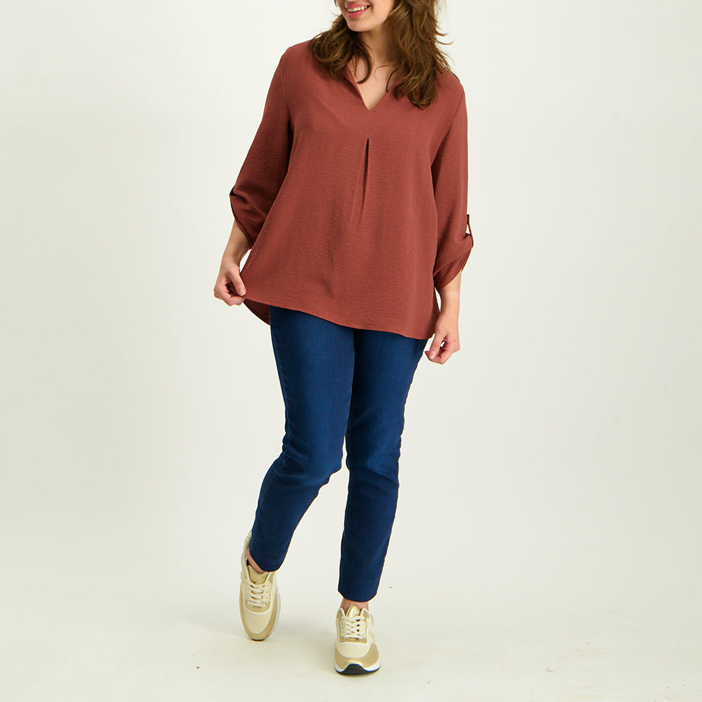 Mocca V-Neck Blouse