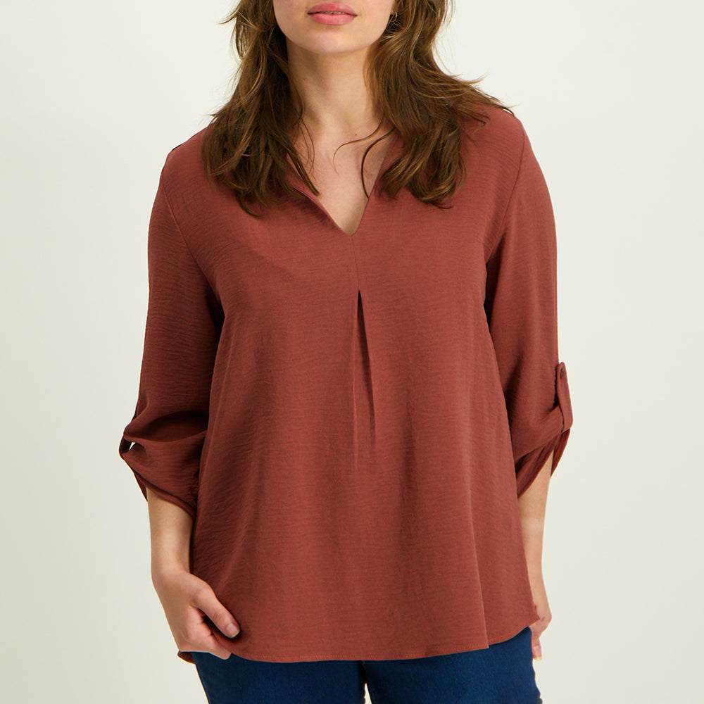 Mocca V-Neck Blouse