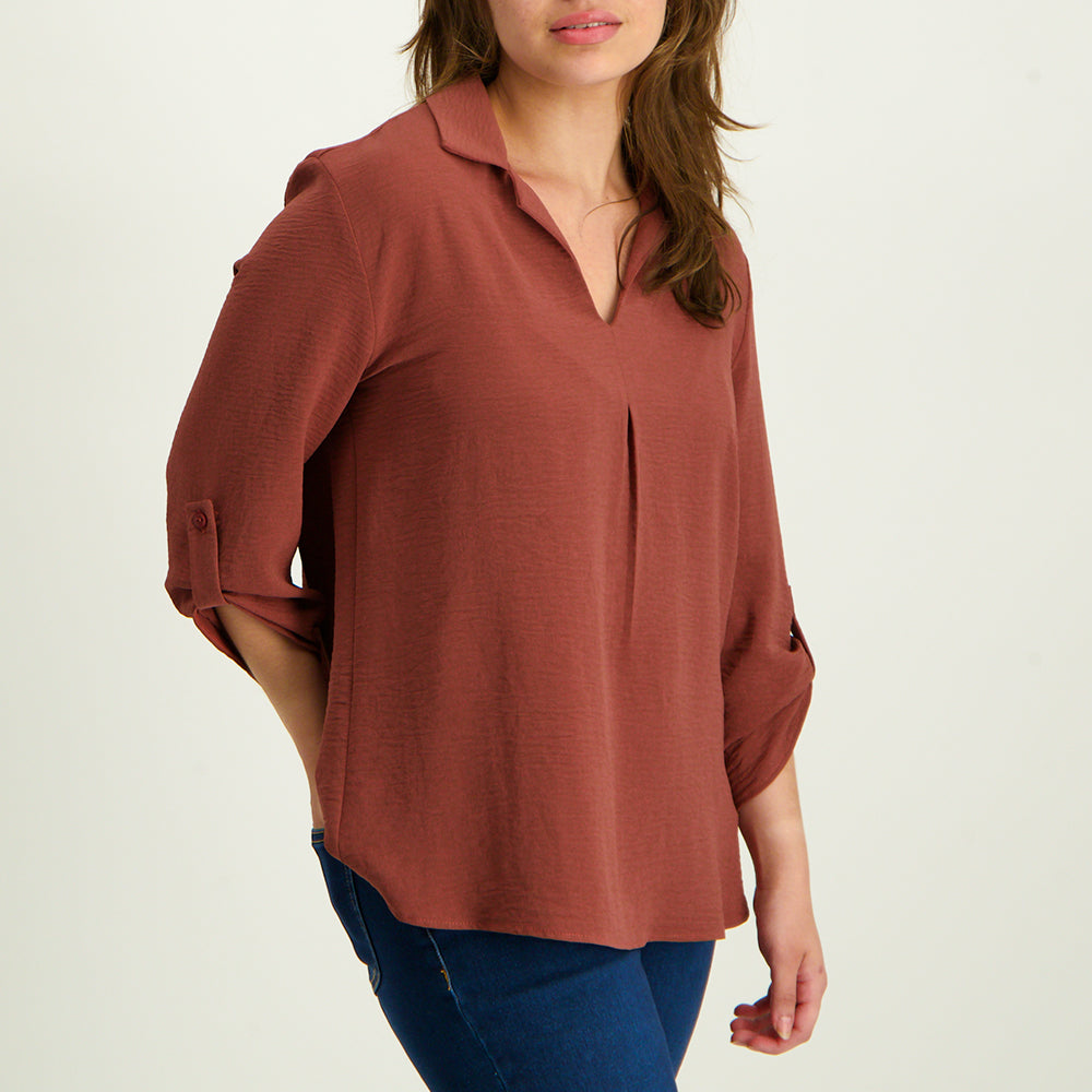 Mocca V-Neck Blouse