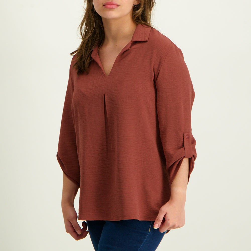 Mocca V-Neck Blouse