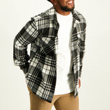 Mens Black and White Shacket