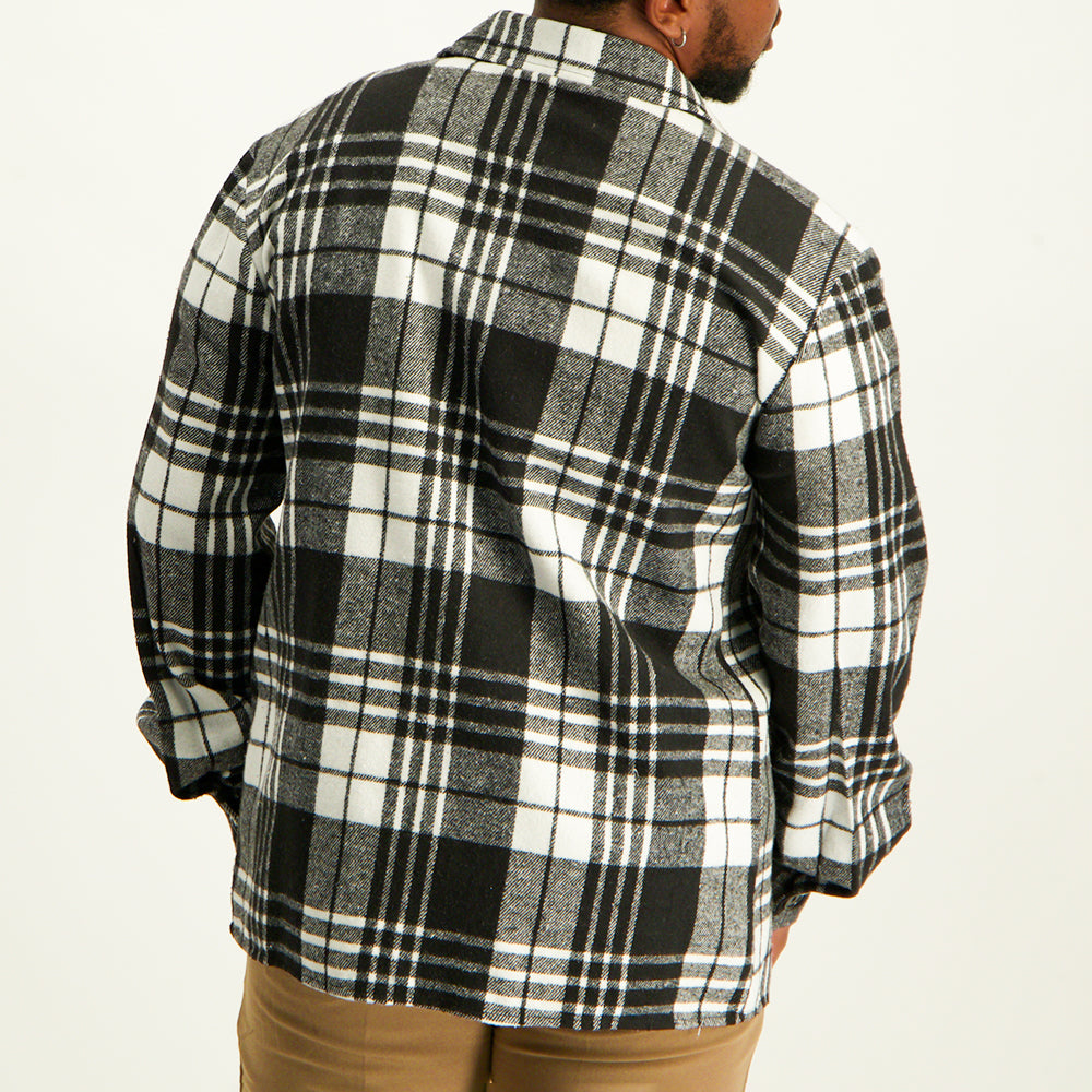 Mens Black and White Shacket