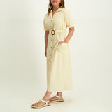 Cream Shirt Dress