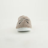 Fur Closed Toe And Back Bedroom Slipper.Tie Up Detail.