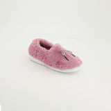 Fur Closed Toe And Back Bedroom Slipper.Tie Up Detail.