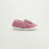 Fur Closed Toe And Back Bedroom Slipper.Tie Up Detail.