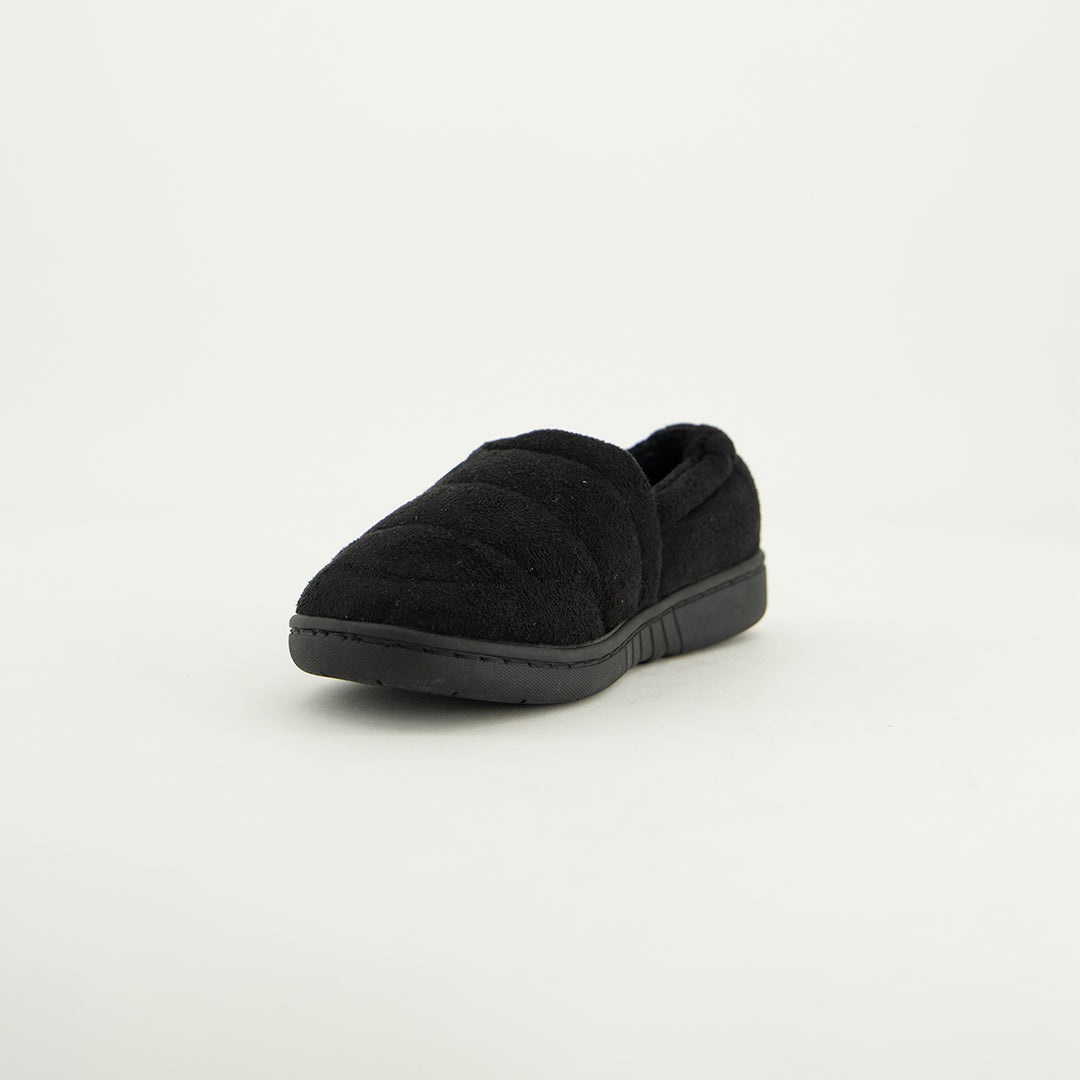 Closed Toe And Back Bedroom Slipper.Charcoal Stitching.