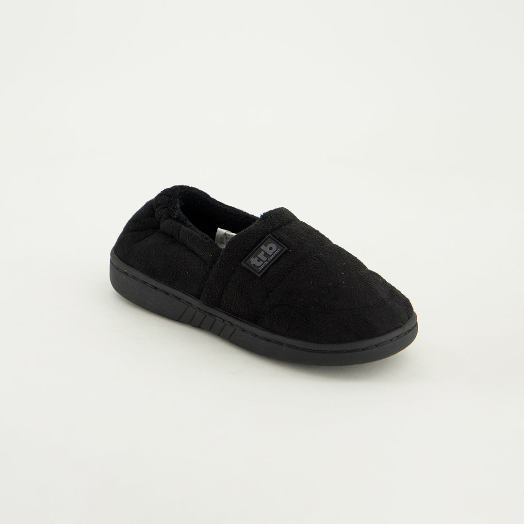 Closed Toe And Back Bedroom Slipper.Charcoal Stitching.