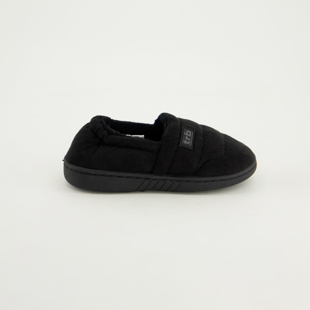 Closed Toe And Back Bedroom Slipper.Charcoal Stitching.