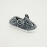 Fur Bunny Slippers.Silver Embroidery Detail.