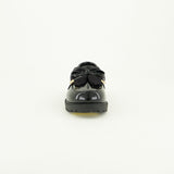 Patent Loafer Slip On Shoe.Chiffon Bow