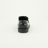 Patent Loafer Slip On Shoe.Chiffon Bow
