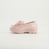 Loafer Slip On Shoe.Chiffon Bow.