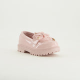 Loafer Slip On Shoe.Chiffon Bow.