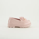 Loafer Slip On Shoe.Chiffon Bow.