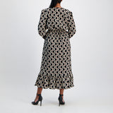 Black/Cream Cross Over Dress