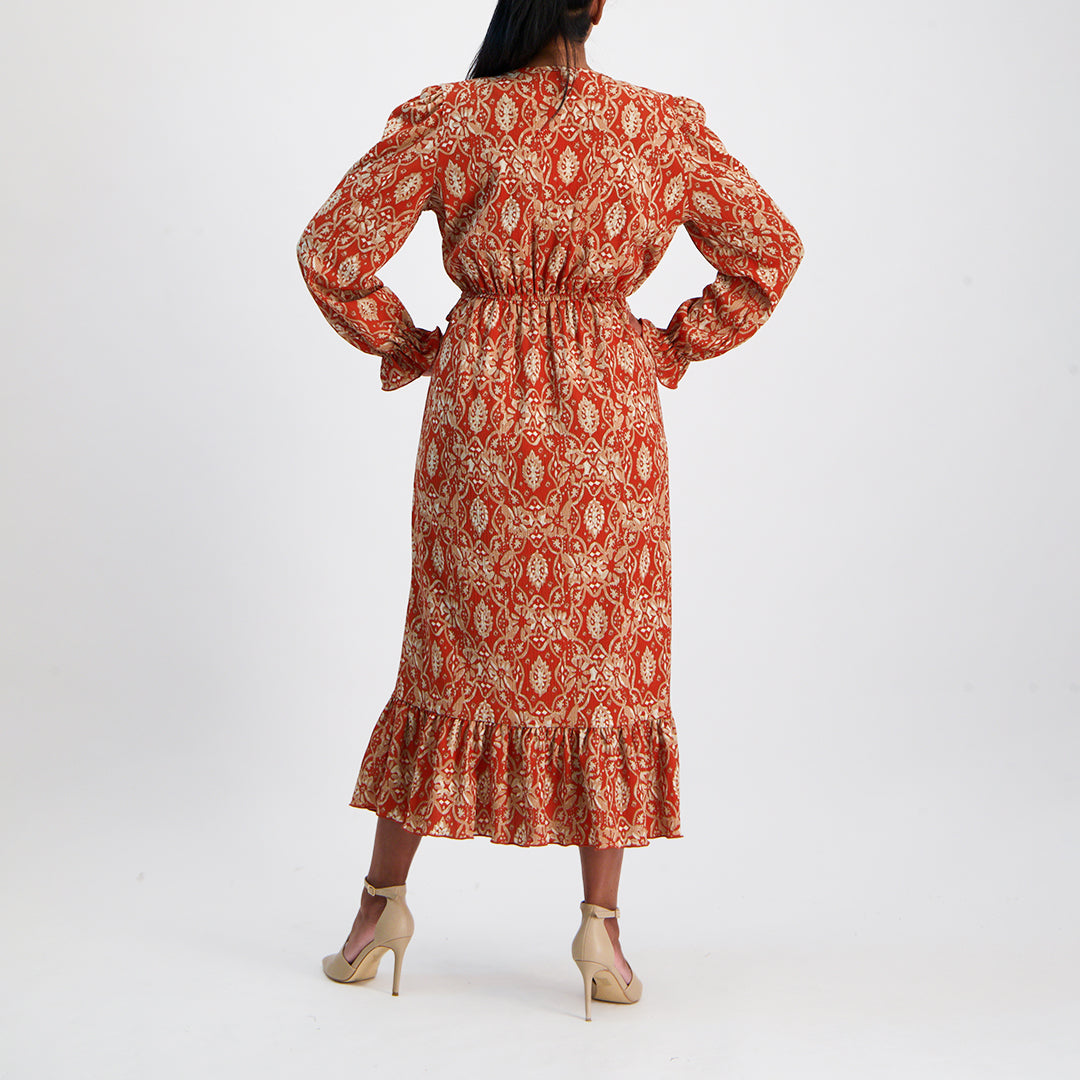 Rust/Orange Cross Over Dress