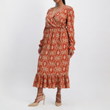 Rust/Orange Cross Over Dress