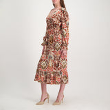 Rust/Cream Cross Over Dress