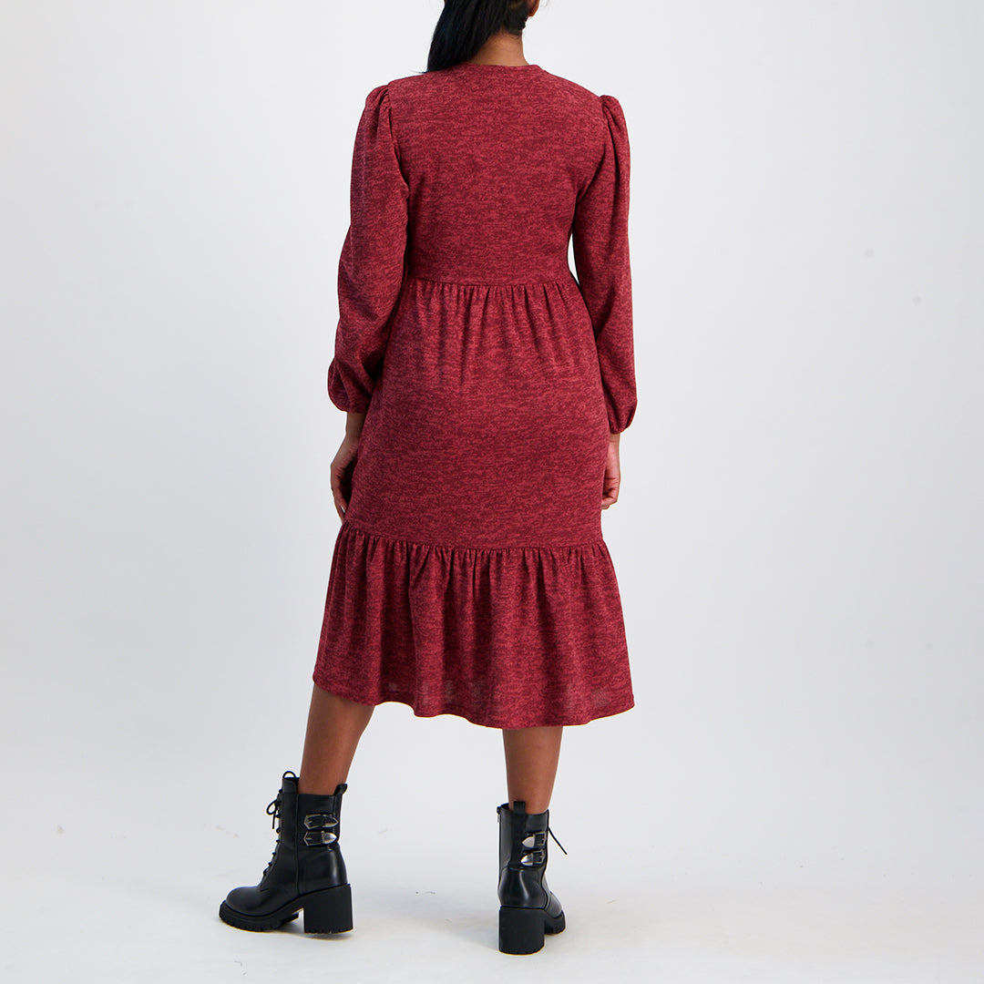 Burgundy Tiered Dress