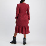Burgundy Tiered Dress