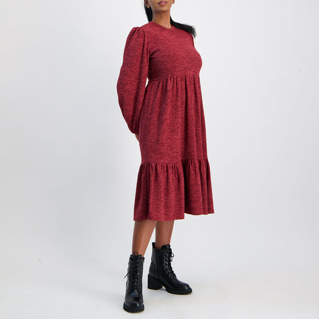 Burgundy Tiered Dress