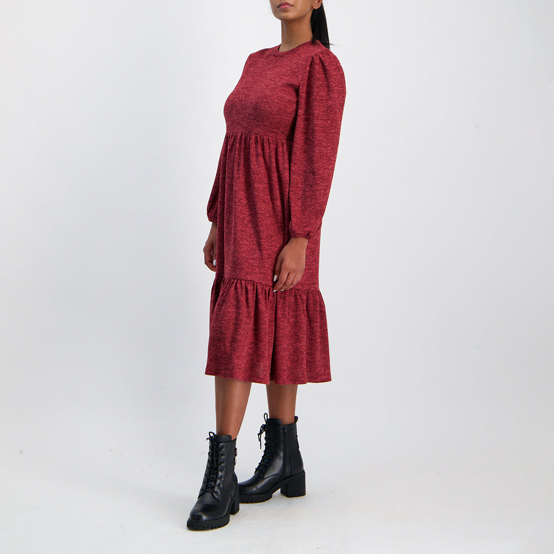 Burgundy Tiered Dress