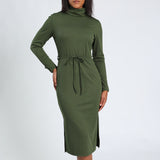 Olive Ribb Dress