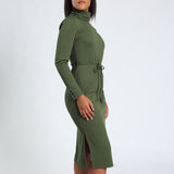 Olive Ribb Dress