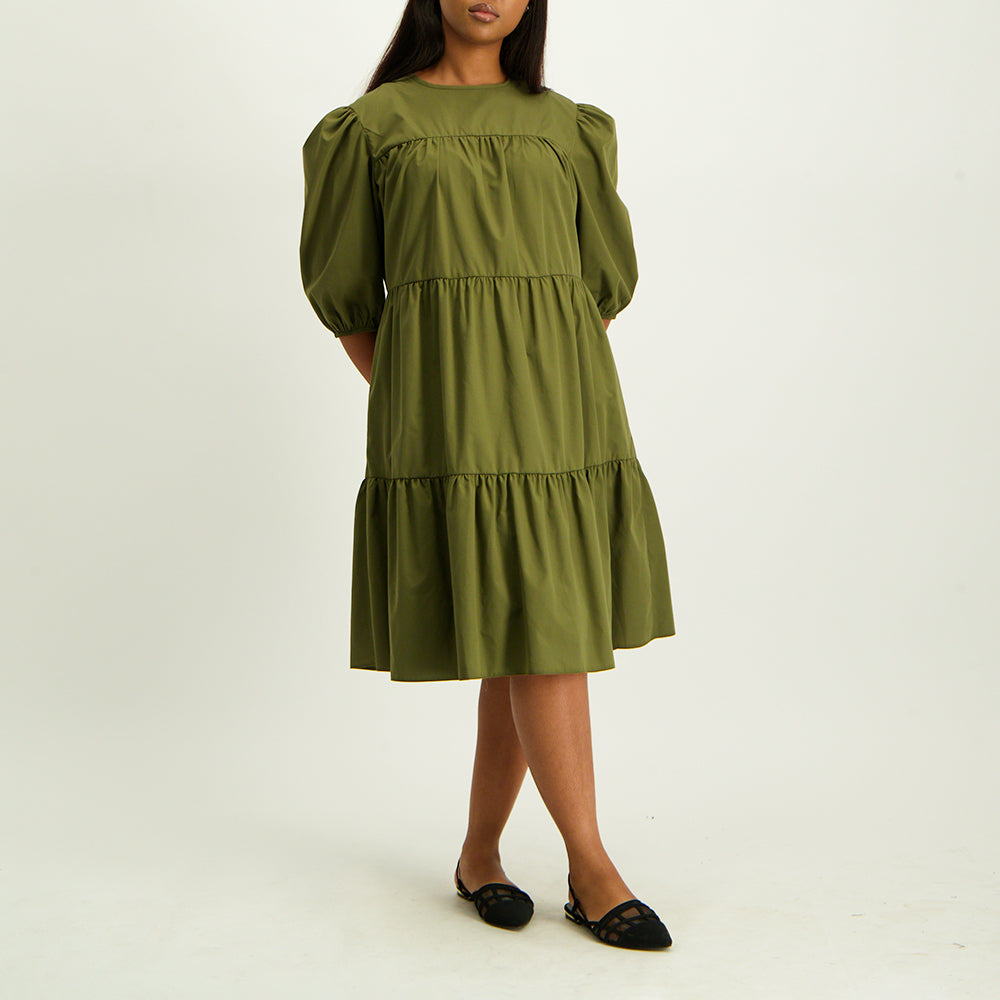 Olive Tiered Dress