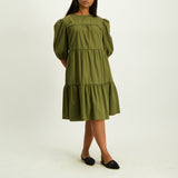 Olive Tiered Dress