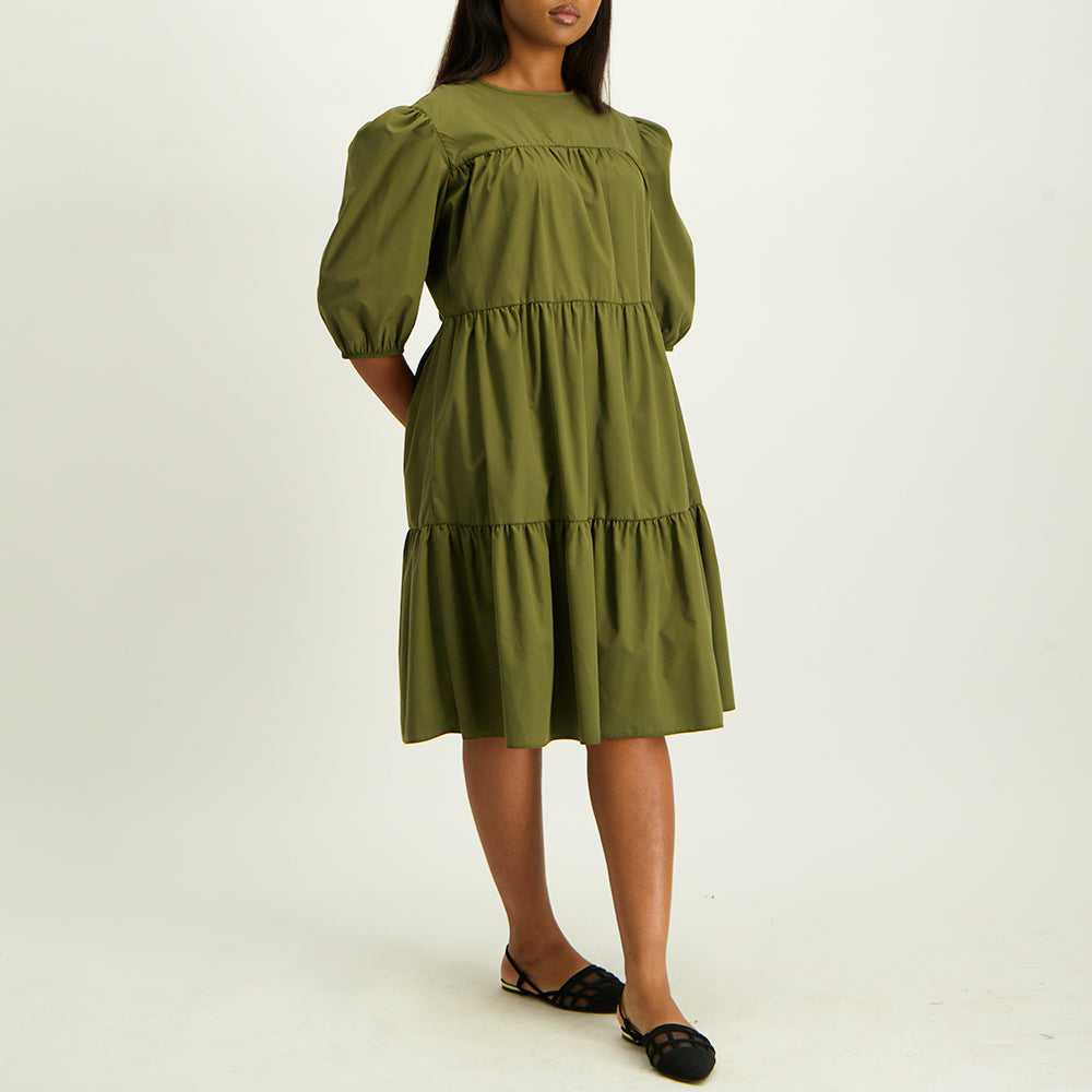 Olive Tiered Dress