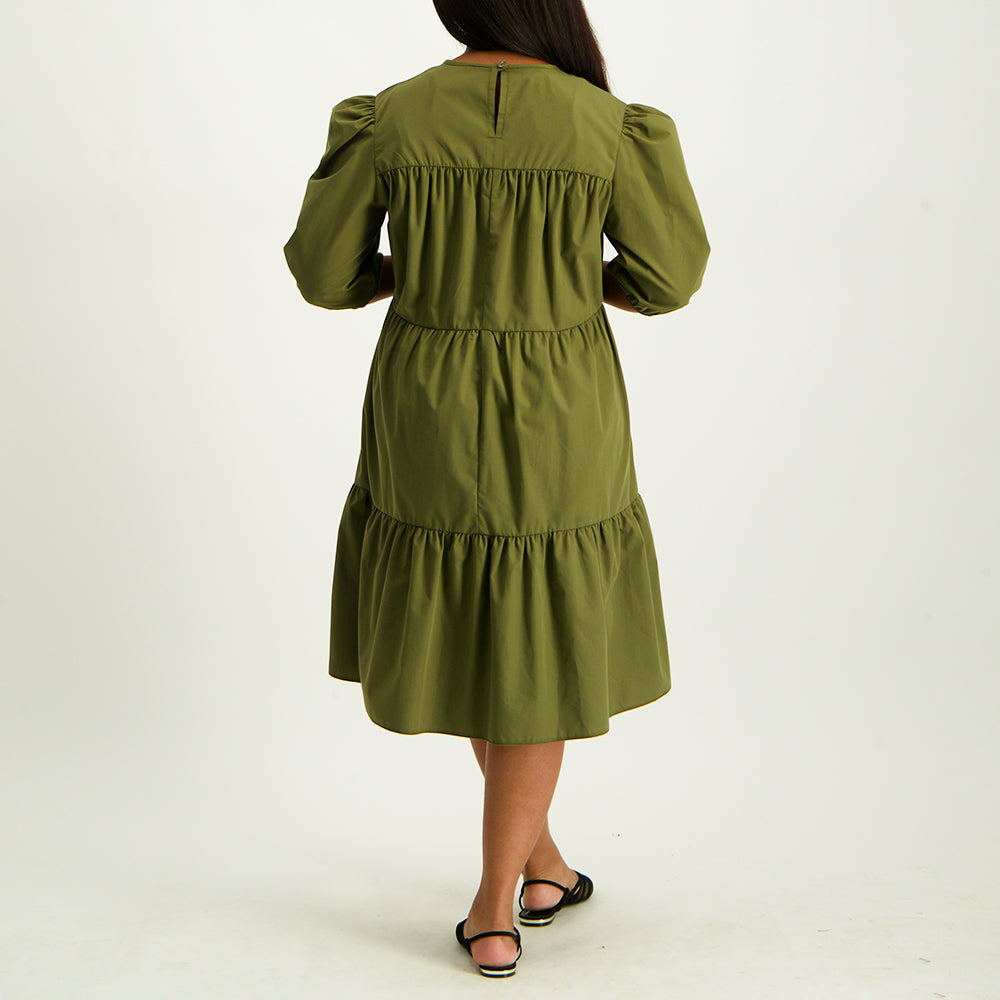 Olive Tiered Dress