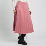 Dark-Mink Pleated Skirt