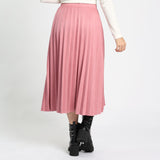 Dark-Mink Pleated Skirt
