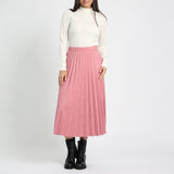 Dark-Mink Pleated Skirt