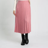 Dark-Mink Pleated Skirt