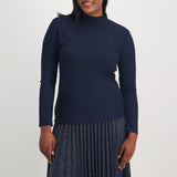 Navy Turtle Neck Top