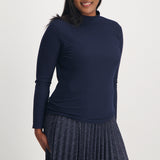 Navy Turtle Neck Top