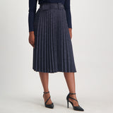 Navy Pleated Skirt
