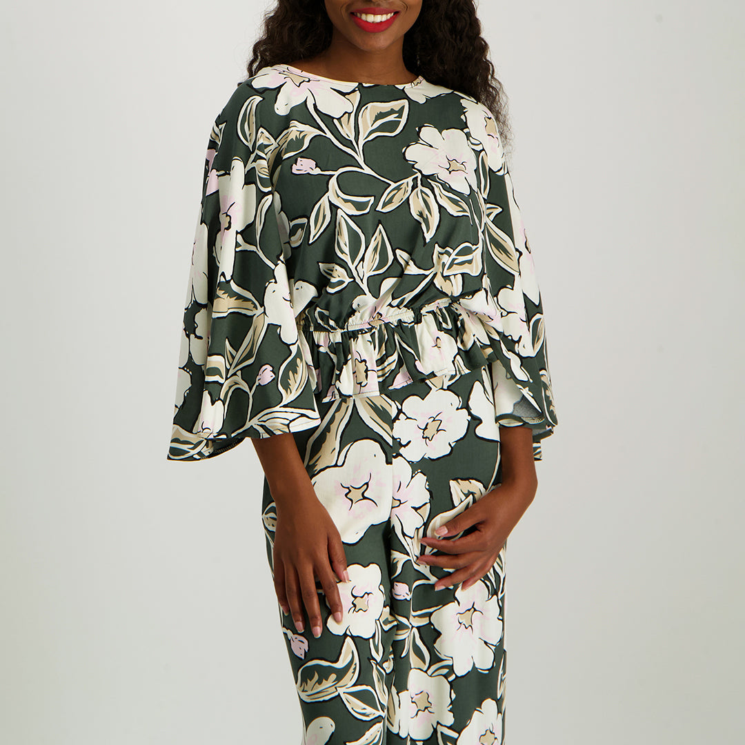Olive Frill Blouse