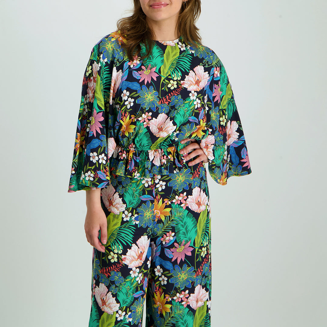 Navy Frill Blouse