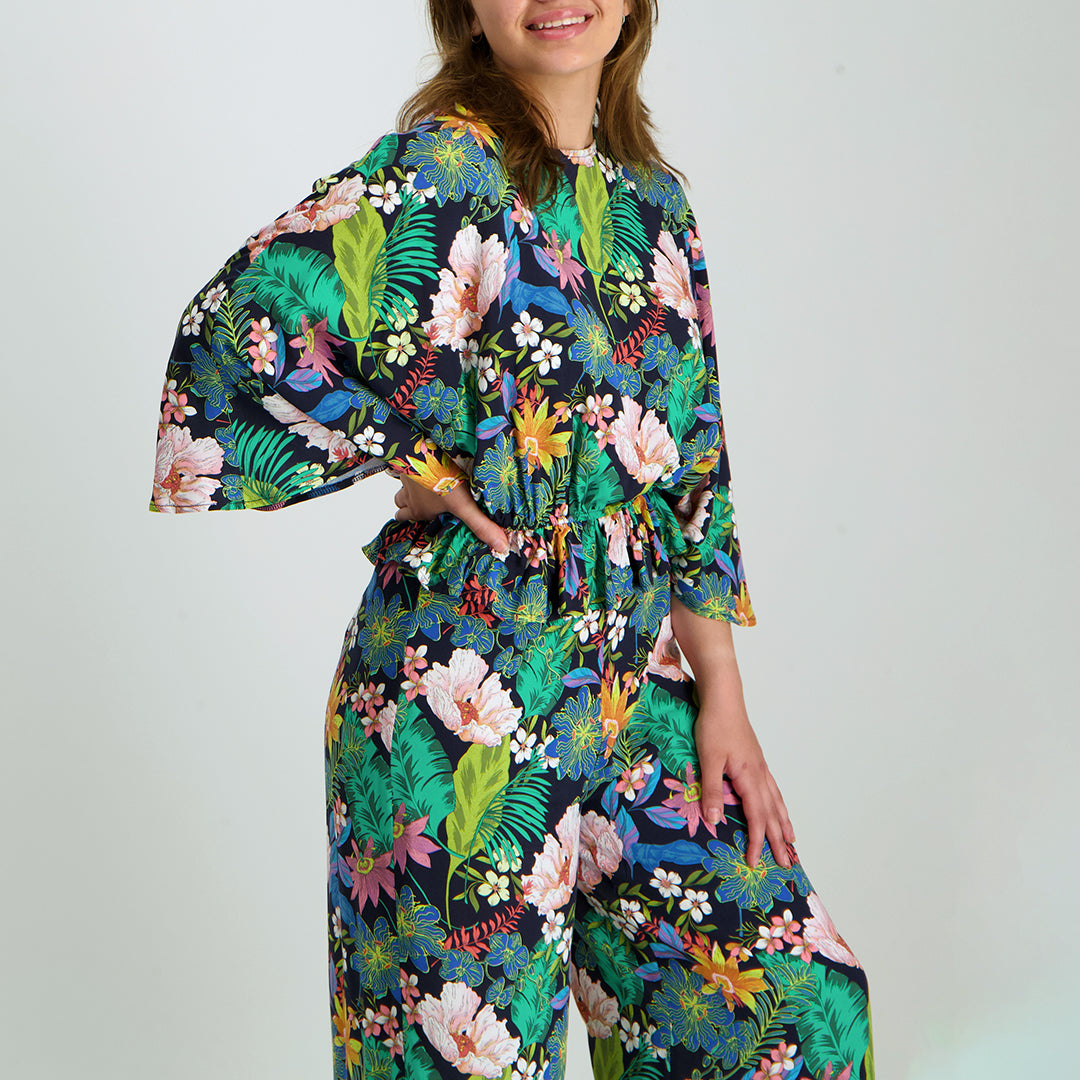 Navy Frill Blouse