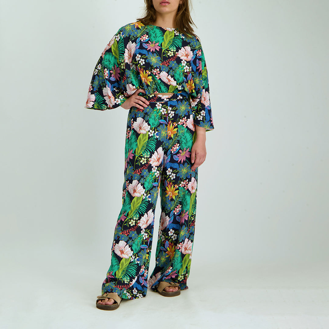 Navy Floral Pant