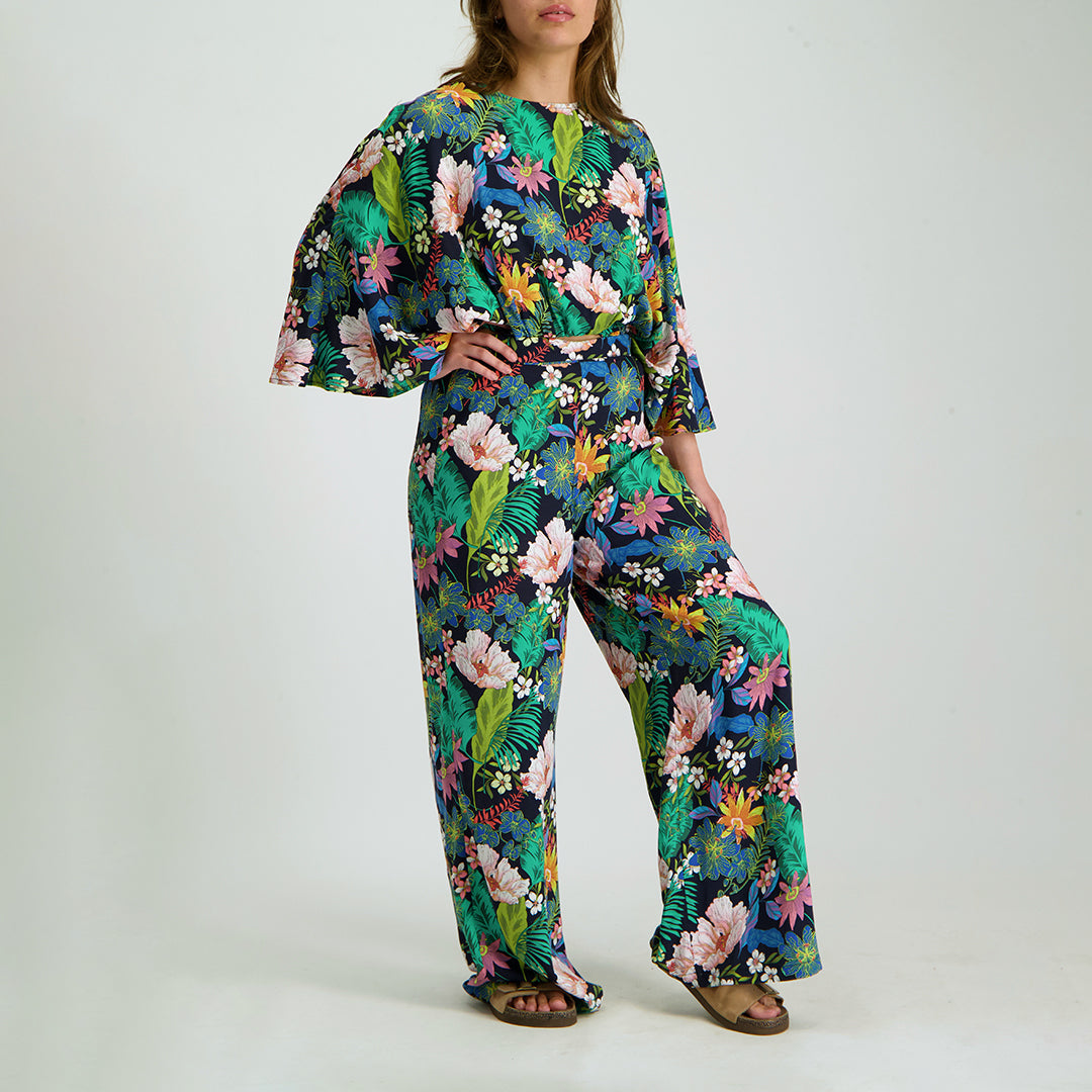 Navy Floral Pant